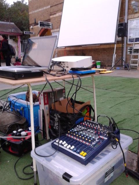 Projection gear at the Herne Hill Free Film Festival